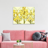 Art Nouveau leliepatroon van Alphonse Mucha in vin Canvas Afdruk (Insitu (Woonkamer))