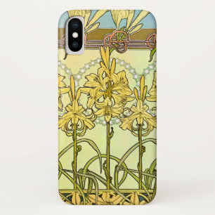 Art Nouveau leliepatroon van Alphonse Mucha in vin Case-Mate iPhone Case
