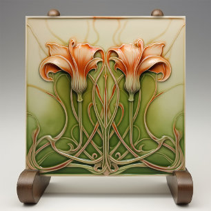 Art Nouveau-lelies Tegeltje