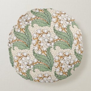 Art nouveau lelietje-van-dalen bloempatroon LRG Rond Kussen