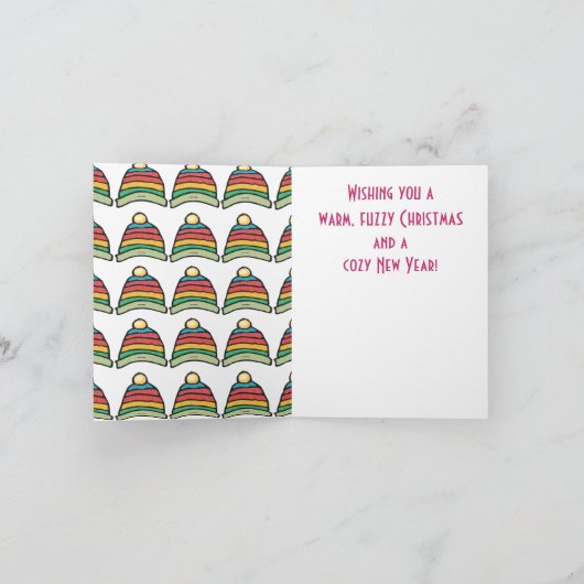 Art nouveau lelijk pet breien haakkerst feestdagen kaart (Binnen)