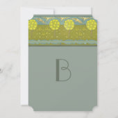 Art Nouveau Lemon Tree  Bird Wedding Kaart (Achterkant)