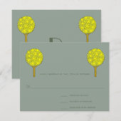 Art Nouveau Lemon Tree RSVP Response Kaart (Voorkant / Achterkant)