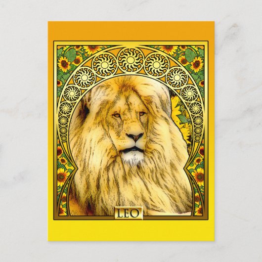 Art Nouveau Leo Briefkaart (Voorkant)