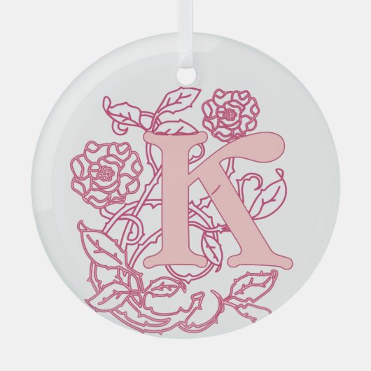 Art nouveau letter K Glas Ornament (Voorkant)