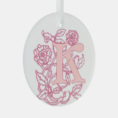 Art nouveau letter K Glas Ornament (Voorkant Rechts)