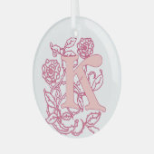 Art nouveau letter K Glas Ornament (Voorkant links)