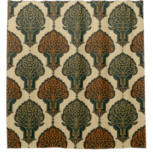 Art nouveau Levensboom Bos Vintage patroon Douchegordijn