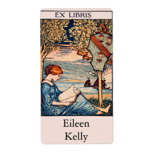 Art Nouveau Lezende vrouw Etiket