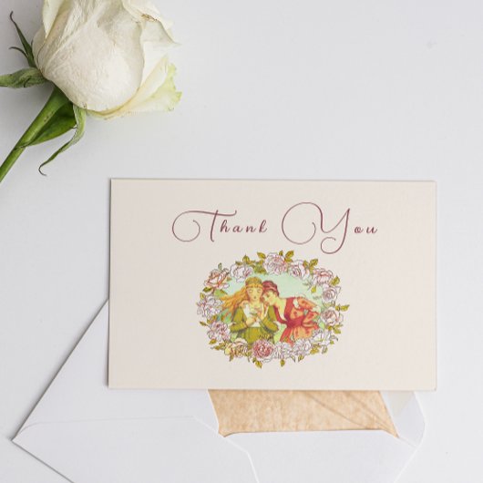  Art Nouveau LGBTQ Twee Brides Dank u Notitiekaartje