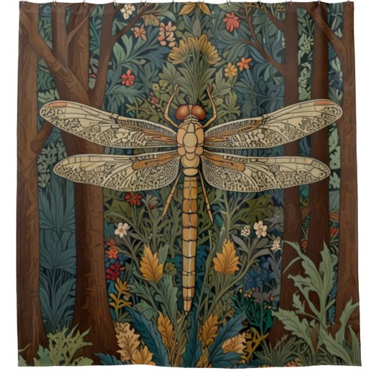 art nouveau libel boho chic douchegordijn (Voorkant)