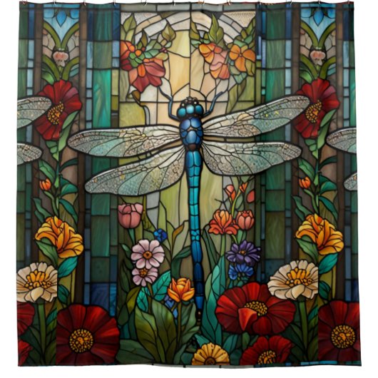  art nouveau libel boho chic douchegordijn (Voorkant)