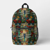 art nouveau libel boho monogram bedrukte rugzak (Voorkant)