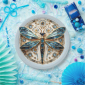 Art Nouveau libel saffieren Elegant goud Papieren Bordje (Feest)