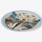 Art Nouveau libel saffieren Elegant goud Papieren Bordje (Gekanteld)