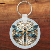 Art Nouveau libel saffieren Elegant goud Sleutelhanger (Achterkant)