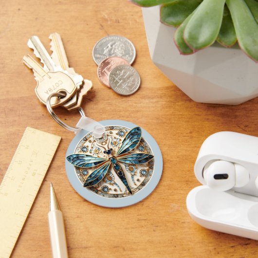 Art Nouveau libel saffieren Elegant goud Sleutelhanger (Bureau)