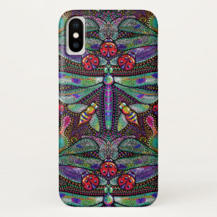 Art nouveau libelle damast hoesje voor iPhone X