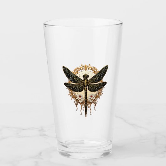 Art Nouveau Libelle Elegante Steampunk Glas (Voorkant)