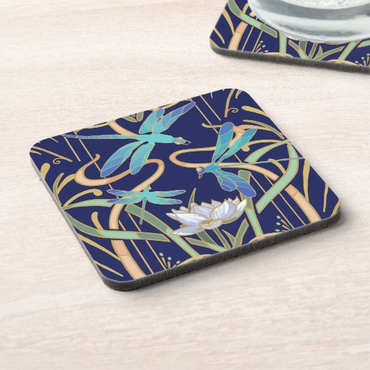 Art Nouveau libellen Bier Onderzetter (Linkerzijde)