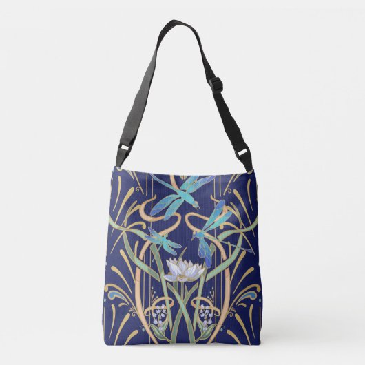 Art Nouveau libellen Crossbody Tas (Achterkant)