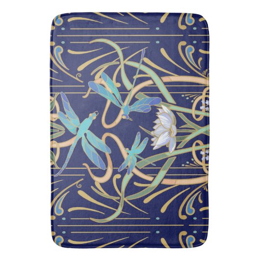 Art Nouveau libellen patroon Badmat (Voorkant Verticaal)