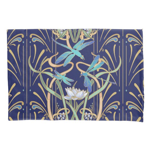 Art Nouveau libellen patroon Kussensloop (Voorkant)