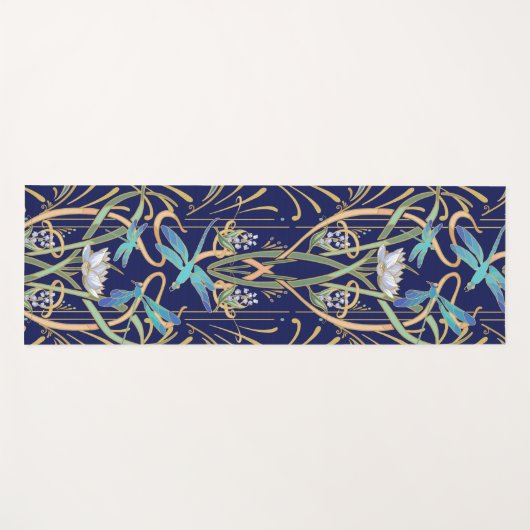 Art Nouveau libellen patroon Yogamat (Voorkant (horizontaal))