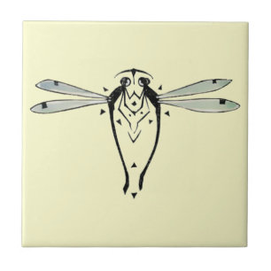 Art Nouveau  libellen Tegeltje