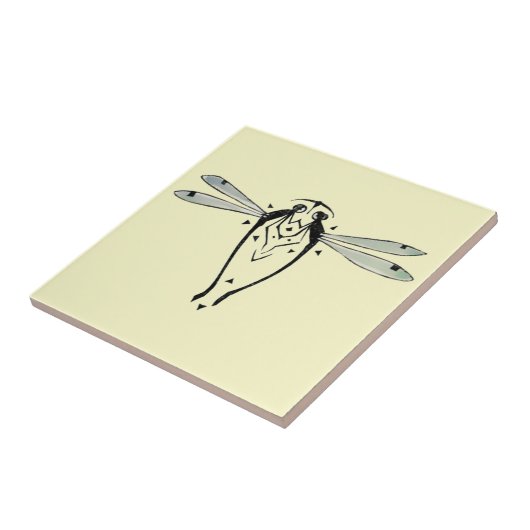 Art Nouveau  libellen Tegeltje (Zijkant)