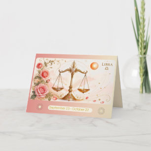 Art Nouveau Libra Zodiac Wenskaart Bedankkaart