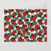 Art Nouveau Lieveheersbeestje Insectenpatroon Briefkaart (Voorkant)