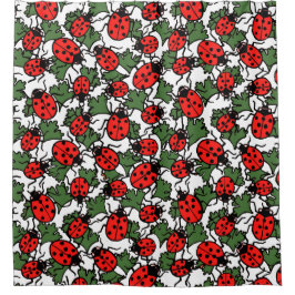 Art Nouveau Lieveheersbeestje Insectenpatroon Douchegordijn