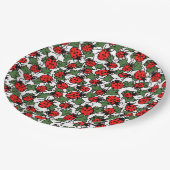 Art Nouveau Lieveheersbeestje Insectenpatroon Papieren Bordje (Gekanteld)