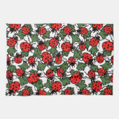 Art Nouveau Lieveheersbeestje Insectenpatroon Theedoek (Horizontaal)