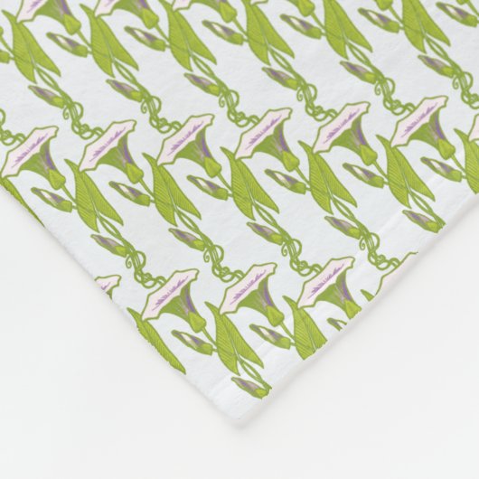 Art Nouveau light Ipomoea bloembehangselpapier Fleece Deken (Hoek)