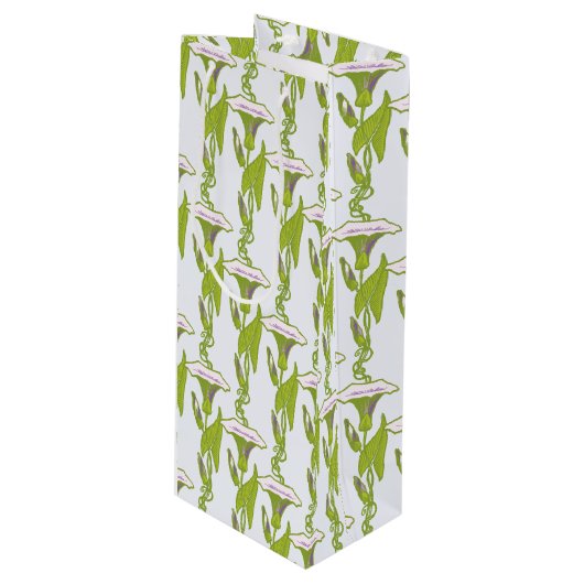 Art Nouveau light Ipomoea bloembehangselpapier Wijn Cadeautas (Voorkant Gekanteld)