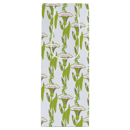 Art Nouveau light Ipomoea bloembehangselpapier Wijn Cadeautas (Voorkant)