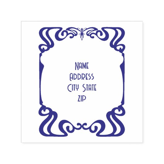 Art nouveau lijst adres zelfinktende stempel (Design)