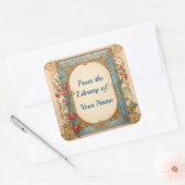 Art Nouveau Lijst Bookplate voor uw kind Vierkante Sticker (Envelop)