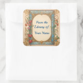 Art Nouveau Lijst Bookplate voor uw kind Vierkante Sticker (Tas)