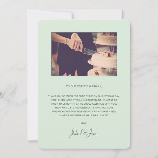 Art Nouveau  lijst bruiloft bedankt je kaart (Achterkant)