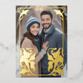 Art Nouveau Lijst en uw foto Folie Feestdagenkaart (Voorkant)