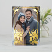 Art Nouveau Lijst en uw foto Folie Feestdagenkaart (Staand Voorkant)
