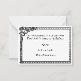 Art Nouveau Lijst - Hartelijk dank Notitiekaartje