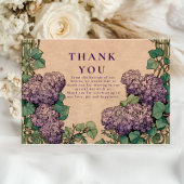 Art Nouveau Lila bruiloft Bedankkaart
