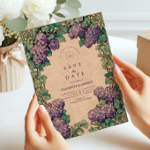 Art Nouveau Lila bruiloft Save The Date