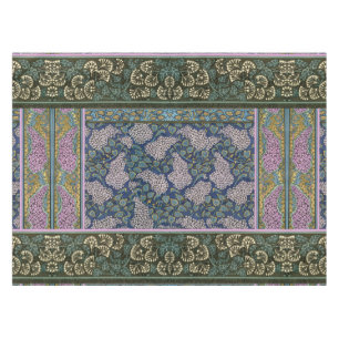 ART NOUVEAU LILACS, FOLIAGE Lila Blauwe Groene Flo Tafelkleed