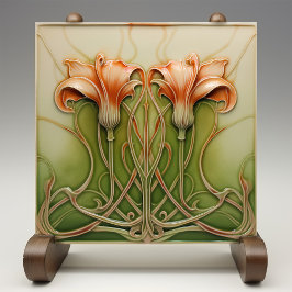 Art Nouveau Lilies Tegeltje