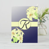 Art Nouveau Lillies Trouw Uitnodiging (Staand voorkant)